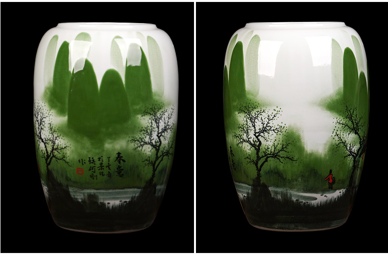 Jingdezhen ceramics hand - made antique Chinese vase the receive the sitting room is the study of calligraphy and painting scroll of painting and calligraphy barrel cylinder furnishing articles