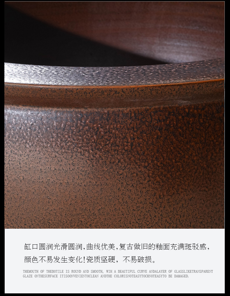 Restoring ancient ways of jingdezhen ceramic aquarium large tank sitting room is suing garden water lily basin bowl LianHe cylinder goldfish bowl