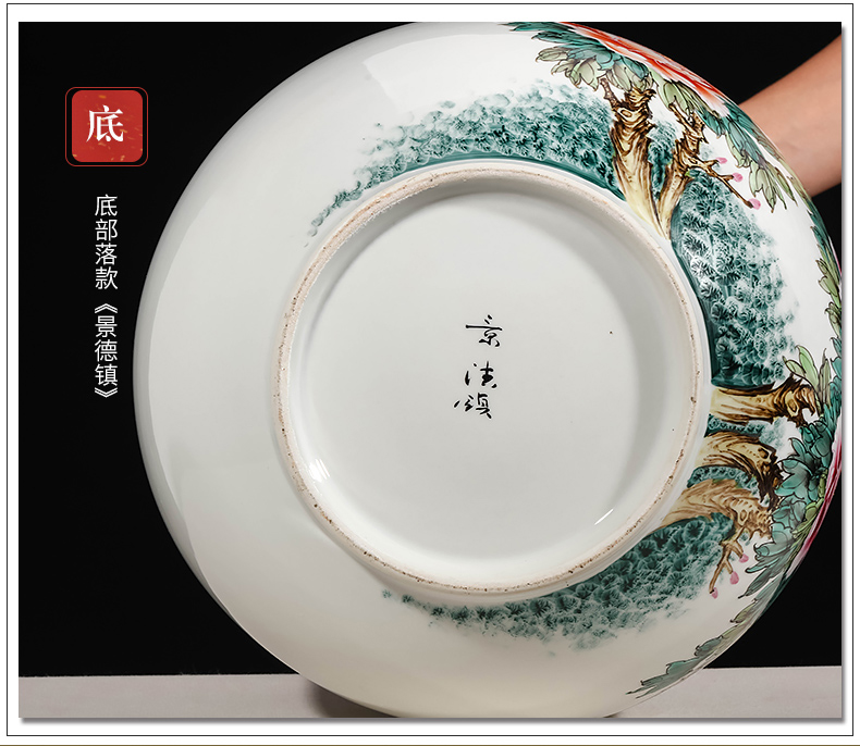 Jingdezhen ceramics by hand draw pastel vases, flower arranging large Chinese office sitting room adornment is placed