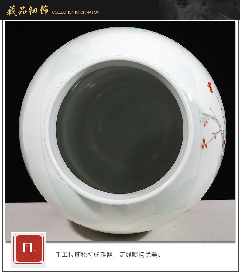 Jingdezhen ceramics famous hand - made enamel vase furnishing articles sitting room flower arranging Chinese style household decoration gifts