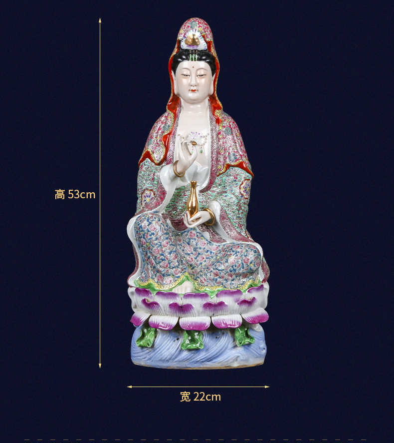 Jingdezhen ceramics craft in the south China sea guanyin Buddha sitting room place worship avalokitesvara home decoration