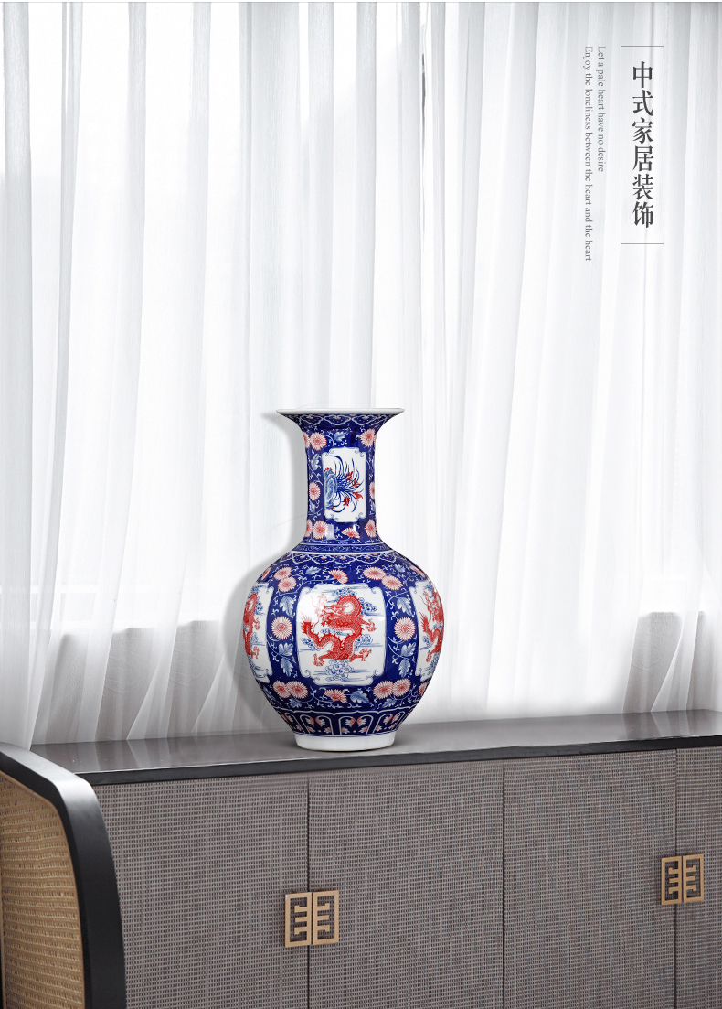 Jingdezhen ceramics imitation GuLongWen Chinese blue and white porcelain vases, flower arrangement sitting room porch home furnishing articles