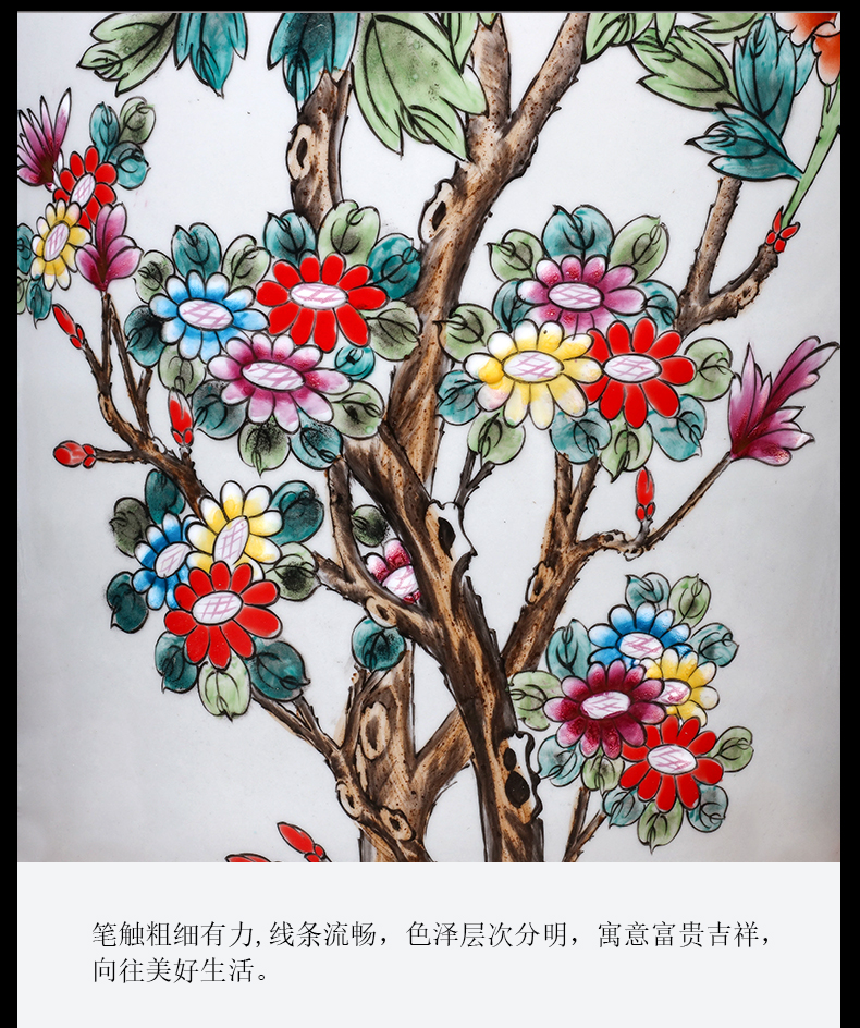 Jingdezhen ceramics powder enamel blooming flowers large vase high furnishing articles sitting room of Chinese style household act the role ofing is tasted a gift