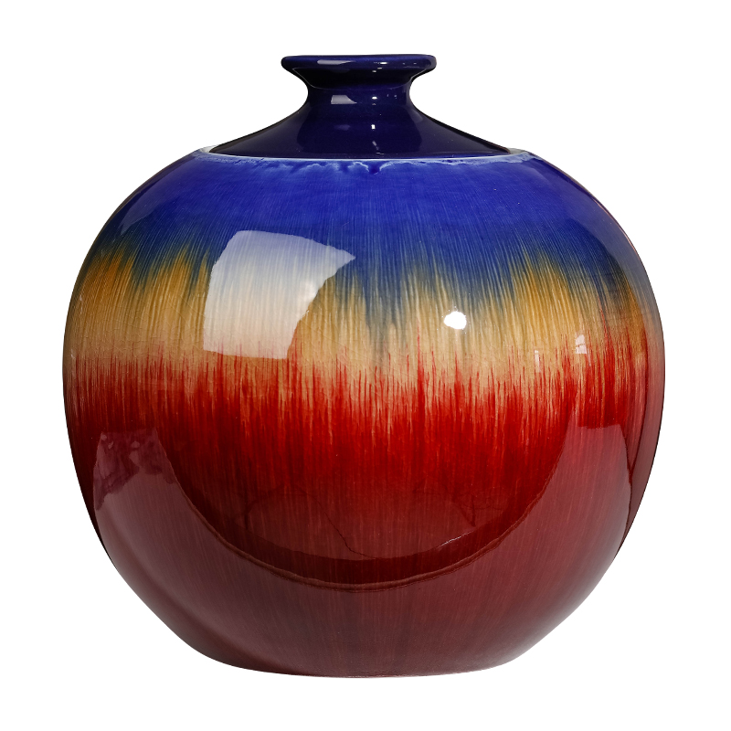 Furnishing articles of jingdezhen ceramics up with ruby red storage tank porcelain jar with cover large tea meters oil jar ornaments