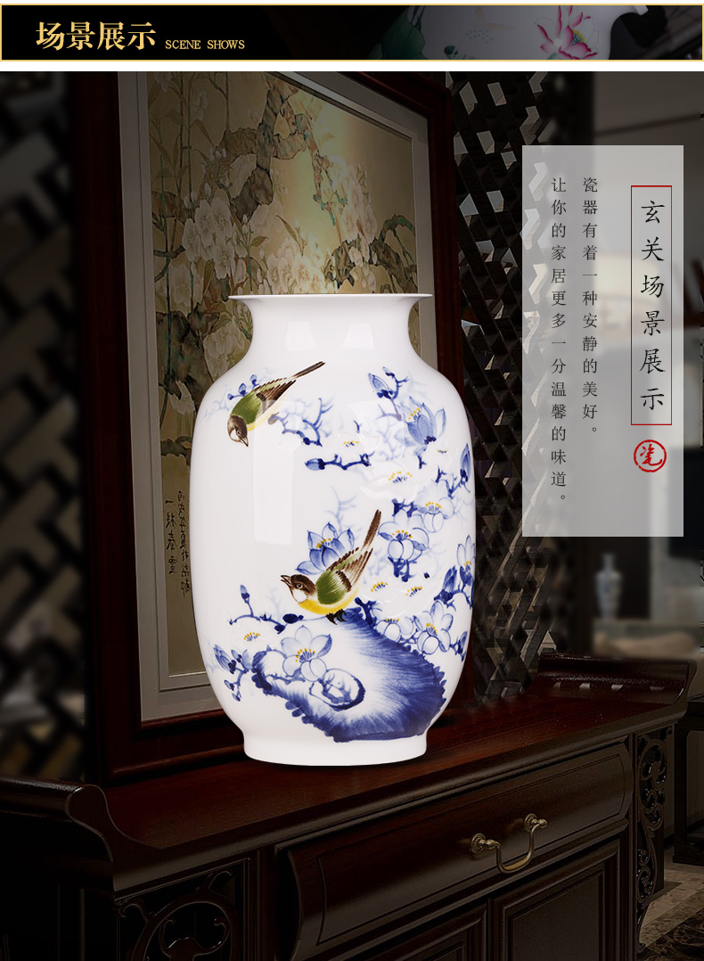 Jingdezhen ceramics famous hand - made thin foetus carving vase furnishing articles sitting room flower arranging Chinese office decoration