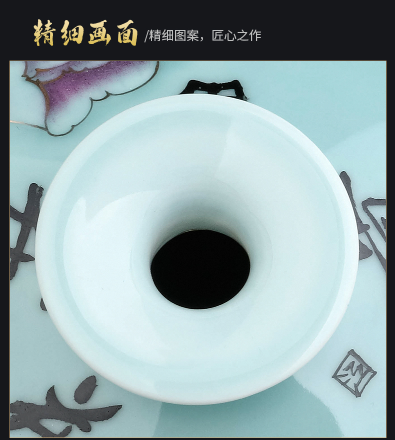 Jingdezhen ceramics famous hand - made paint vase office of new Chinese style household adornment handicraft furnishing articles