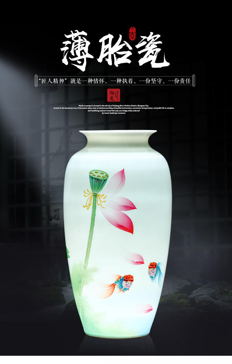 Jingdezhen ceramics famous hand - made vases furnishing articles sitting room TV ark, decoration of Chinese style household arranging flowers