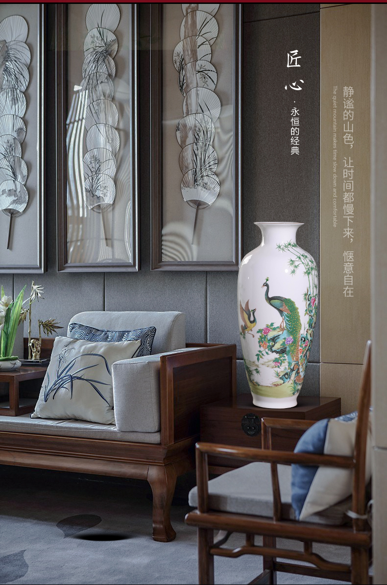 Jingdezhen ceramics vase furnishing articles of new Chinese style household adornment wine porch flower arranging handicraft sitting room