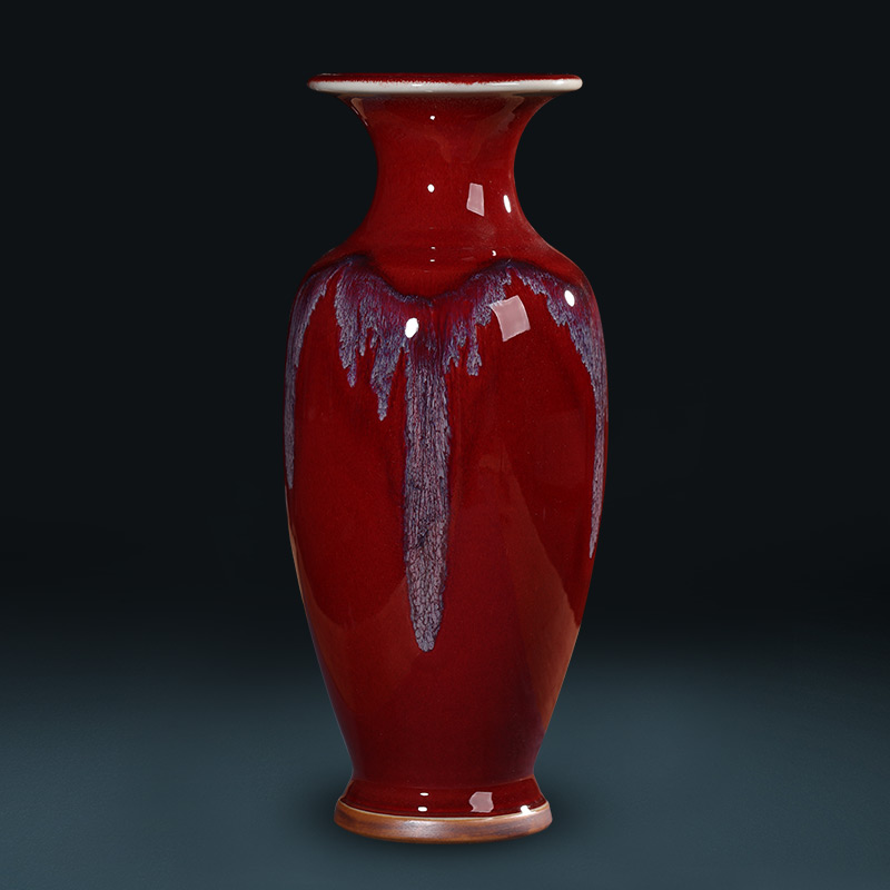 Jingdezhen ceramics vase furnishing articles flower arranging archaize jun porcelain Chinese style living room wine rich ancient frame home decoration