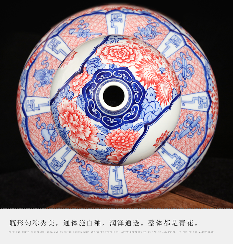 Imitation of qianlong hand - made of blue and white porcelain of jingdezhen ceramics sweet fortune gourd vases and Chinese style furnishing articles large living room