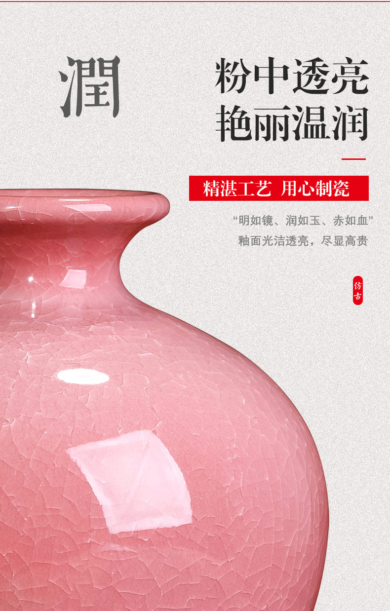 Jingdezhen ceramics vase furnishing articles guanyao archaize sitting room flower arranging new Chinese style household adornment TV ark