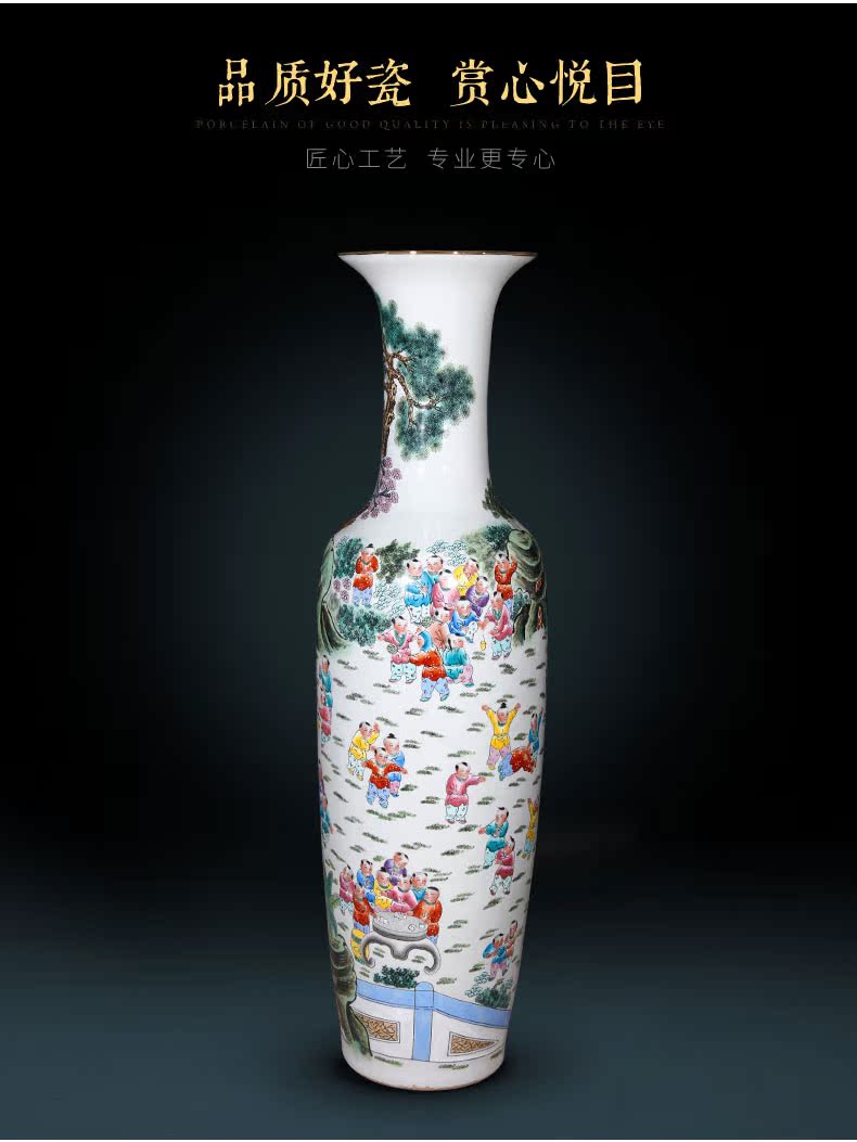 Jingdezhen ceramics hand - made pastel the ancient philosophers figure sitting room of large vase beside TV ark, furnishing articles gifts