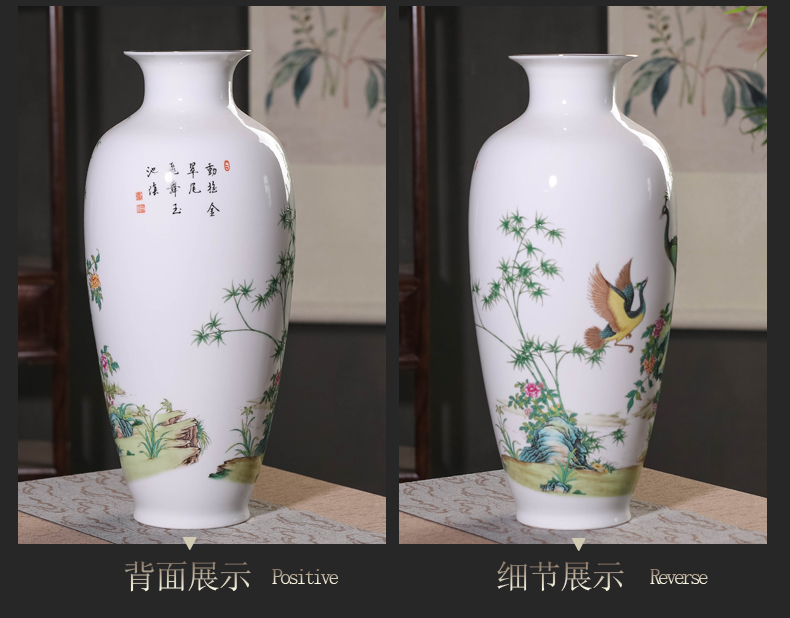 Jingdezhen ceramics vase furnishing articles of new Chinese style household adornment wine porch flower arranging handicraft sitting room