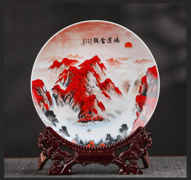 Jingdezhen porcelain vases hang dish three - piece furnishing articles of TV ark, wine porch of new Chinese style household ornaments