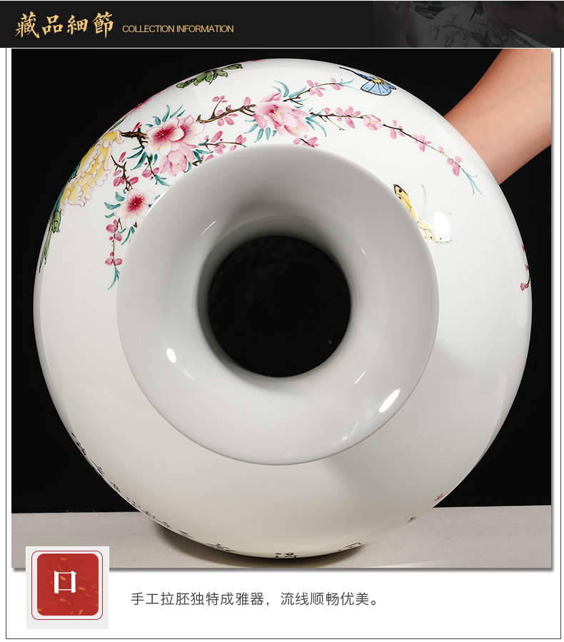 Jingdezhen ceramics by hand draw pastel vases, flower arranging large Chinese office sitting room adornment is placed