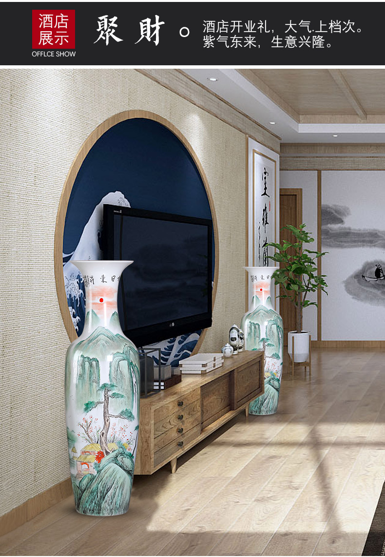 Jingdezhen ceramics hand - made landing big vase high TV ark, place of the sitting room porch large home decoration