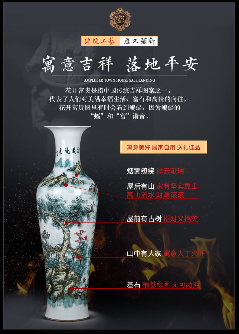 Jingdezhen ceramics hand - made large vases, new Chinese style living room large heavy furnishing articles home decoration gifts