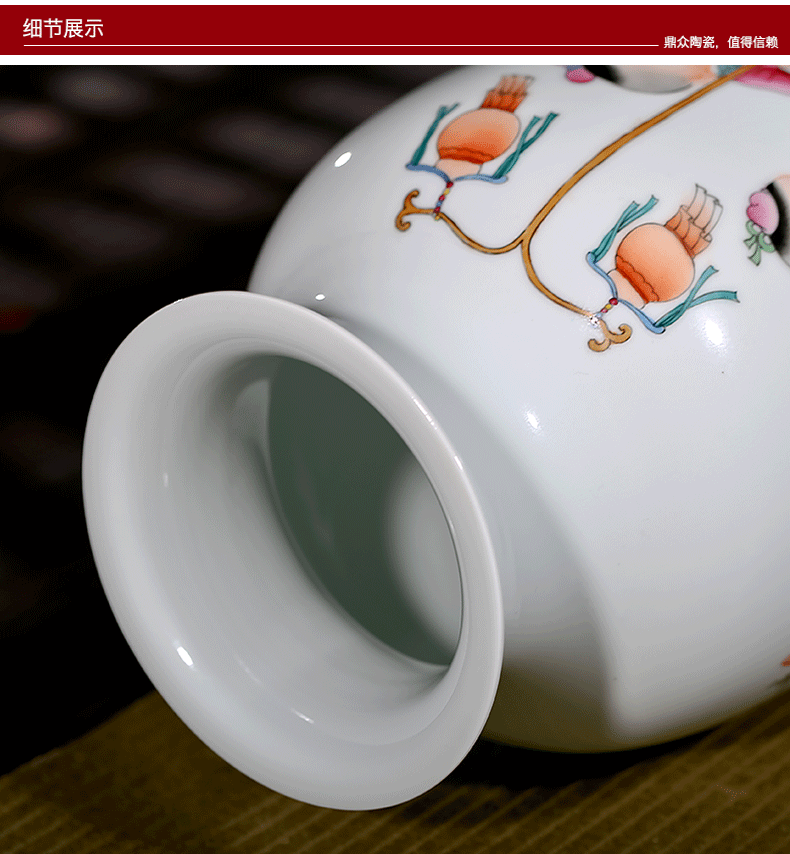 Jingdezhen ceramics celebrity famous master Xia Guoan hand - made five sub - ka vase sitting room adornment is placed