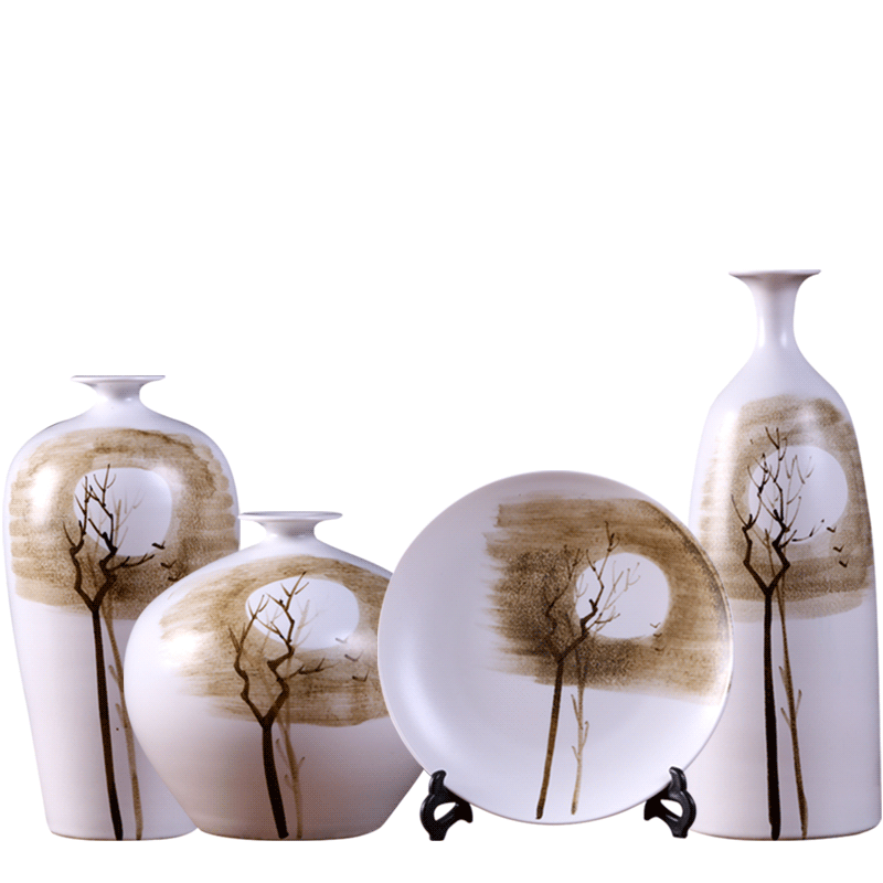 Modern new Chinese style is classic adornment teahouse zen furnishing articles ceramic vase in the sitting room porch dried flowers flower arrangement of jingdezhen