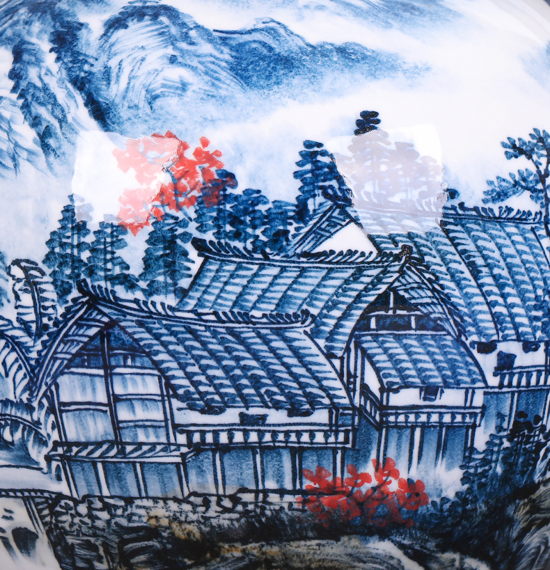 The Master of jingdezhen ceramics hand - made scenery large vases, flower arrangement of the sitting room porch decoration of the new Chinese style furnishing articles