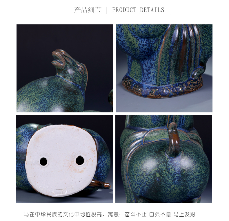 Jingdezhen imitation bronze ceramic horse step swallow archaize of new Chinese style classical household adornment handicraft furnishing articles sitting room