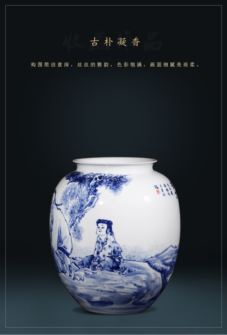 Jingdezhen ceramics outnumbered hand - made of blue and white porcelain vase household of Chinese style of the sitting room porch place gifts