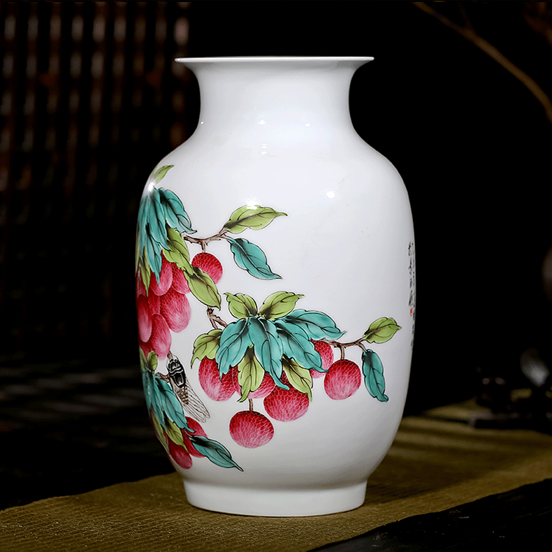 Jingdezhen ceramics powder enamel hand - made vases, flower arranging modern new Chinese style porch sitting room adornment handicraft furnishing articles