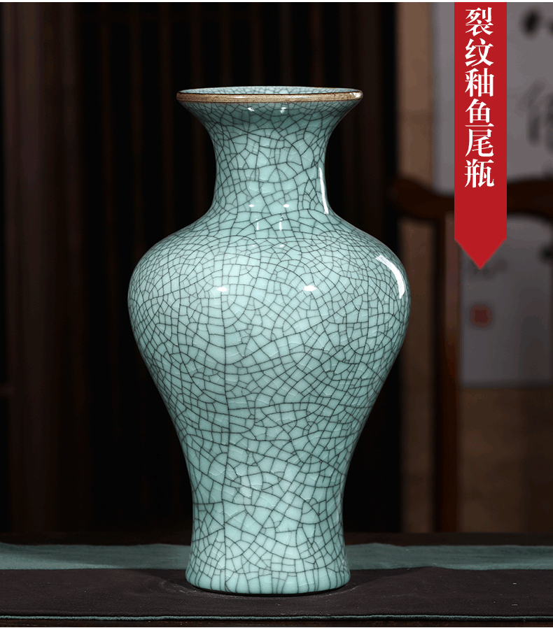 Jingdezhen ceramics antique vases, flower arranging dried flower decoration new Chinese wine sitting room adornment is placed