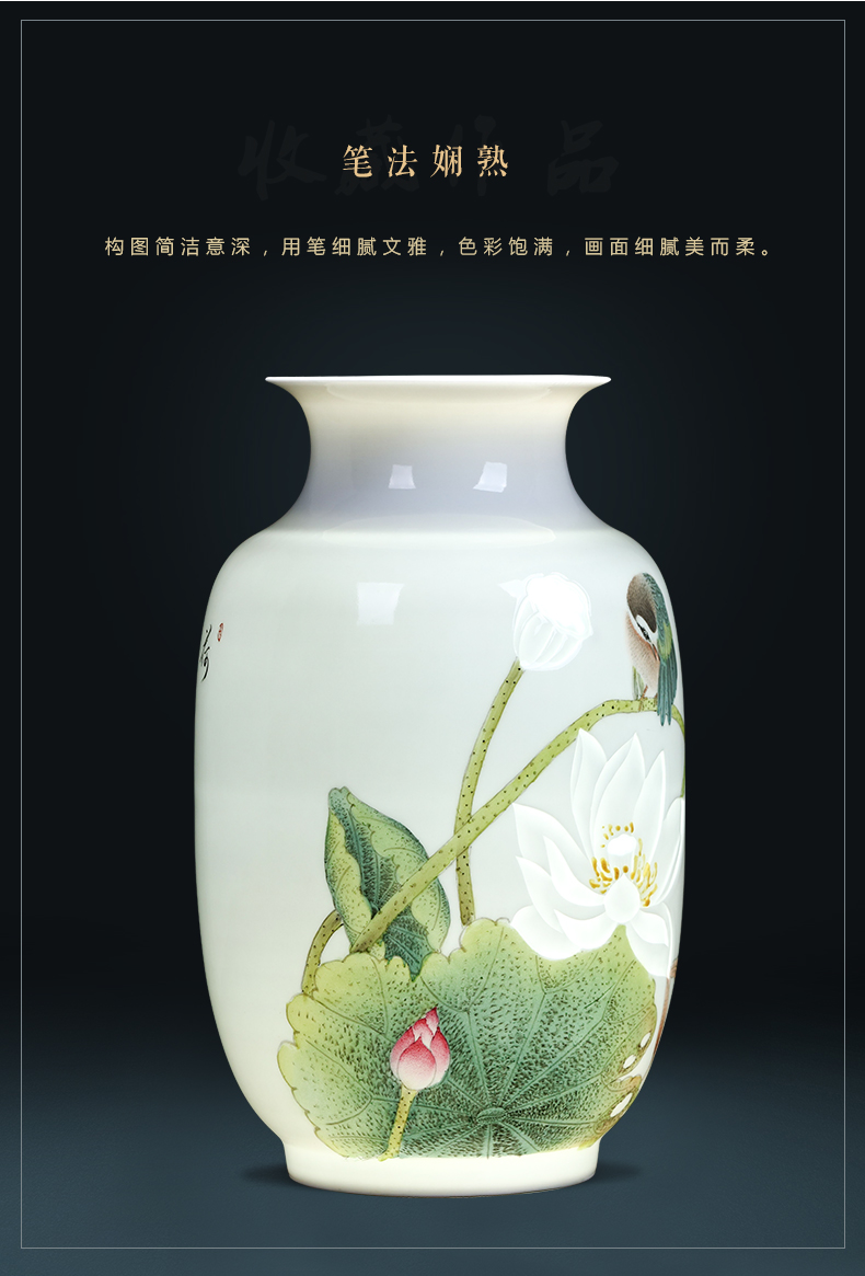 Famous master of jingdezhen ceramics hand - made thin foetus vases, flower arranging Chinese sitting room porch decoration furnishing articles