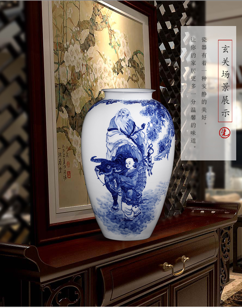 The Master of jingdezhen ceramics hand - made of blue and white porcelain vases, sitting room of the new Chinese style household decorations furnishing articles gifts