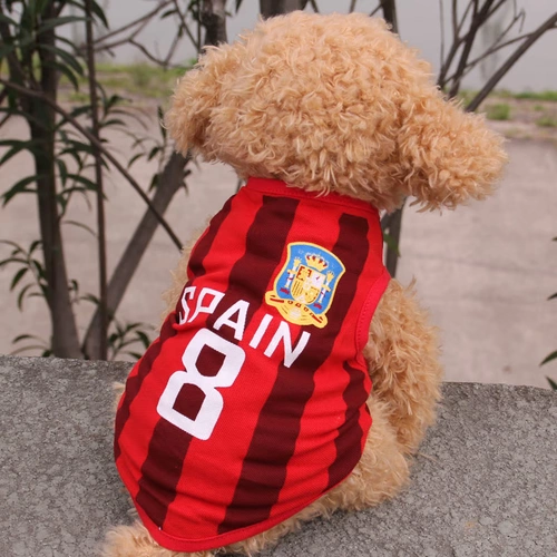 2 куска бесплатной доставки мира собачья футбольная одежда Тедди летняя щенка одежда для любимой одежды собак летняя одежда