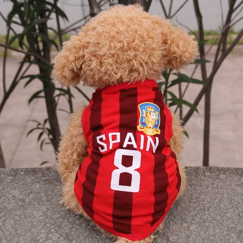 2 куска бесплатной доставки мира собачья футбольная одежда Тедди летняя щенка одежда для любимой одежды собак летняя одежда