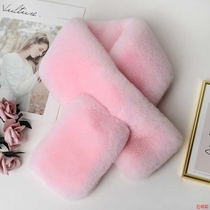 Scarf Korean women winter imitation Rex rabbit hair scarf double-sided plush thick fur warm hair collar shawl