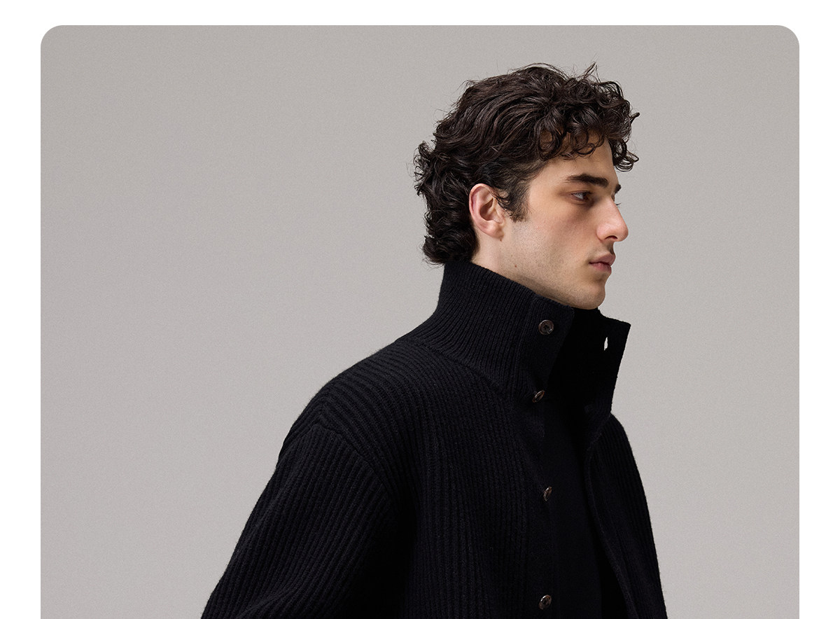 CULTUM Merino Wool Stand Collar Sweater