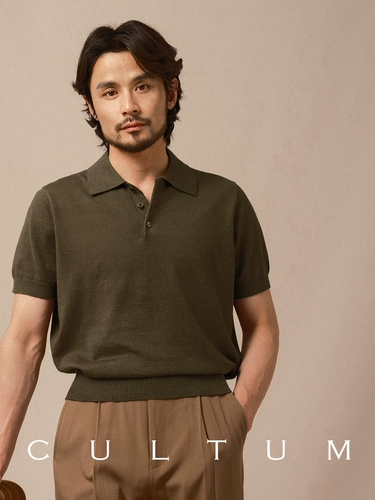 Трикотажная цветная летняя футболка polo, из хлопка и льна