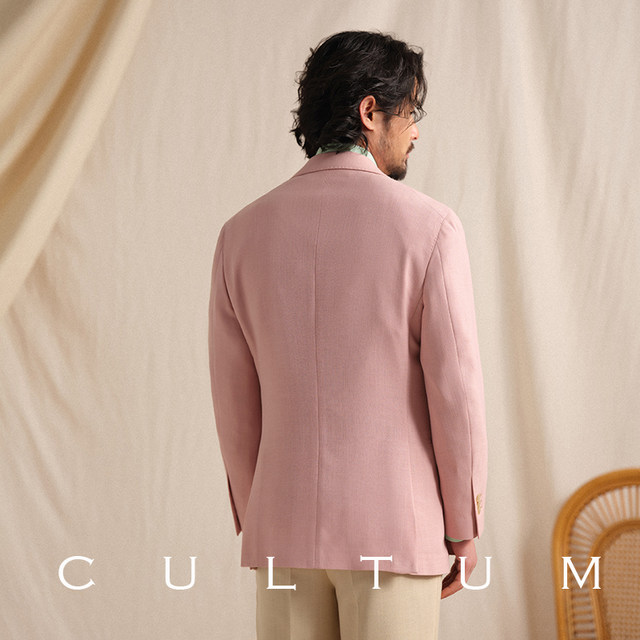 CULTUM Italian Naples suit jacket ຊຸດຜູ້ຊາຍຊຸດສີບົວແບບ ທຳ ມະດາ