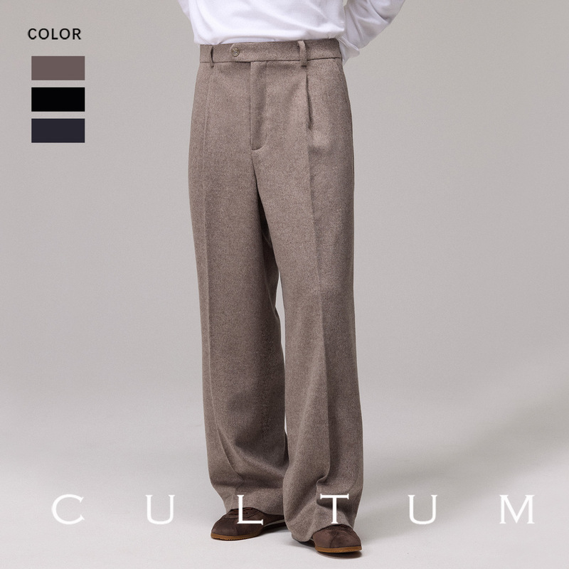【Lightweight and Comfortable to Wear】Cultum Autumn and Winter Unisex Wool Elastic Waist Single Pleat Wide-Leg Pants 【Lightweight and Comfortable to Wear】Cultum Autumn and Winter Unisex Wool Elastic Waist Single Pleat Wide-Leg Pants