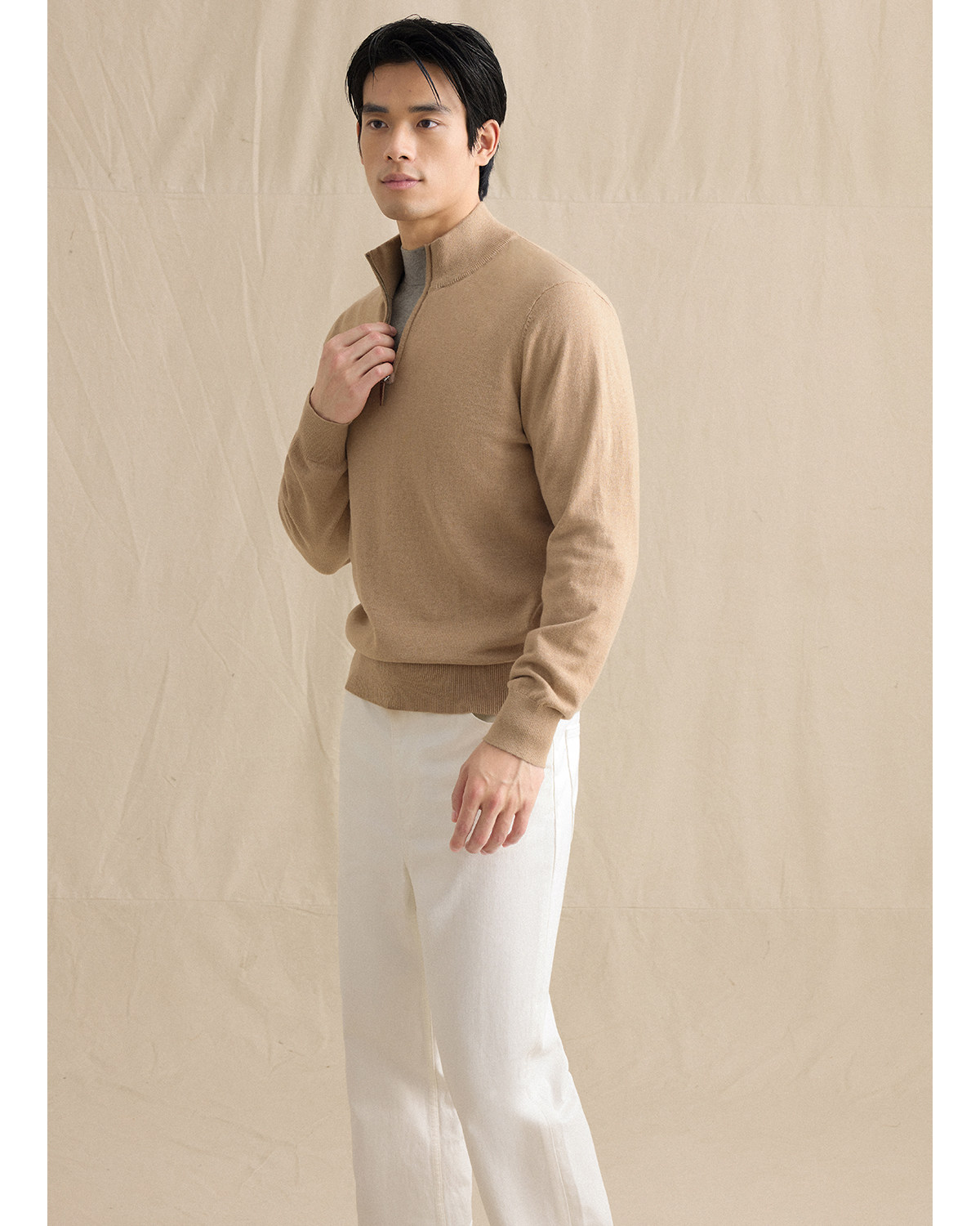 CULTUM Stand Collar Knit Sweater