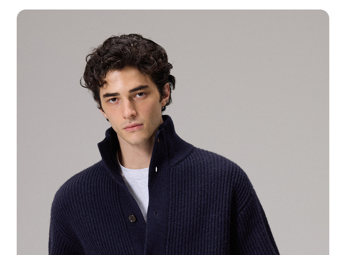 CULTUM Merino Wool Stand Collar Sweater