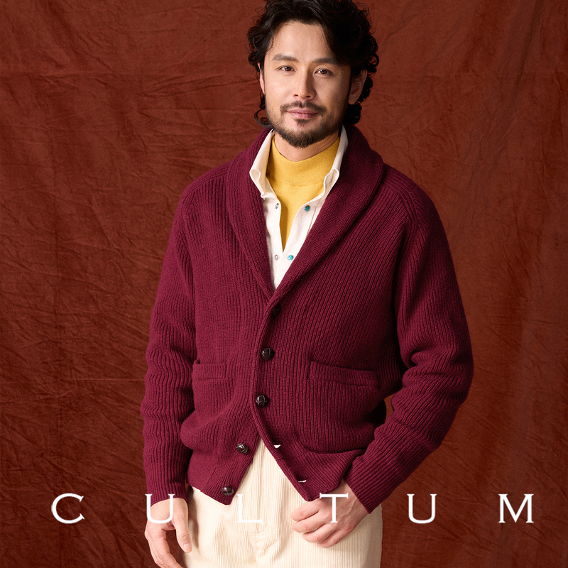 【New Year's Good Luck Special】Cultum Knitted Sweater for Men, Zodiac Year, Youthful Fruit Collar, Casual Thickened Red Sweater Jacket