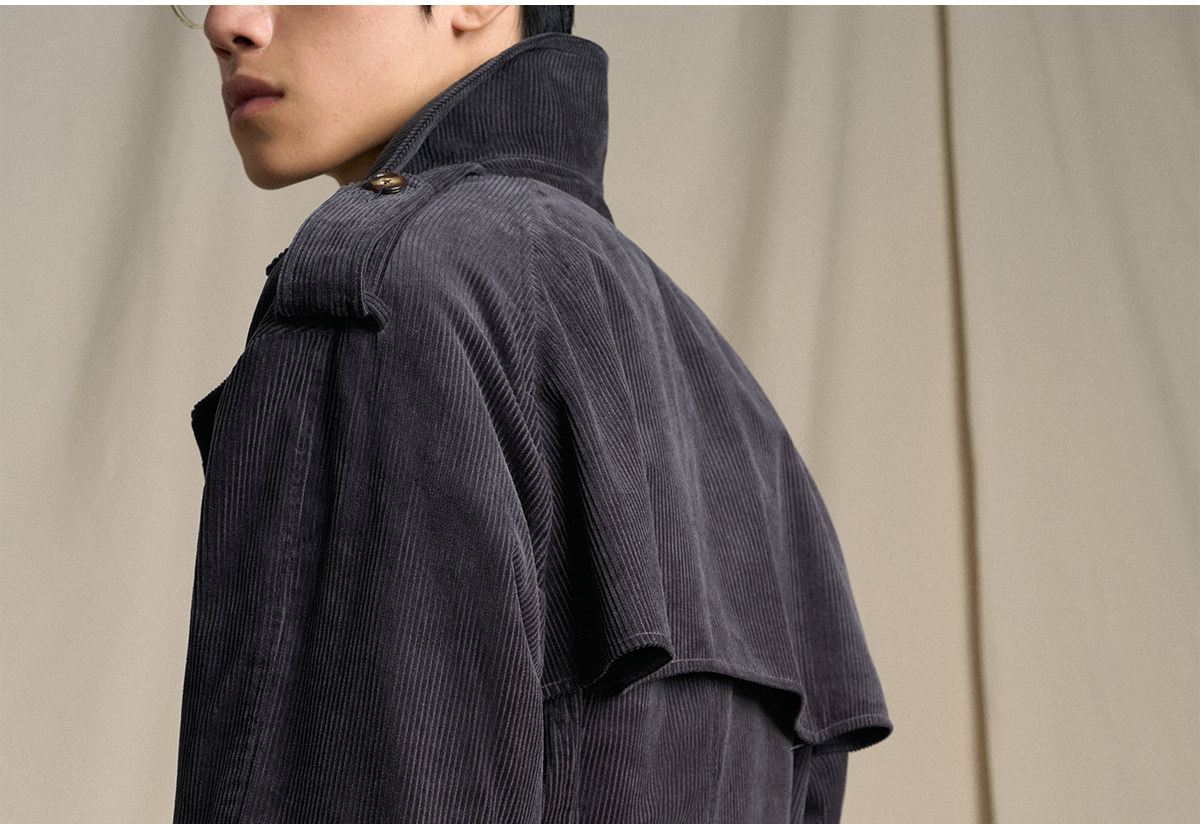 CULTUM Mid-Length Double-Breasted Trench Coat