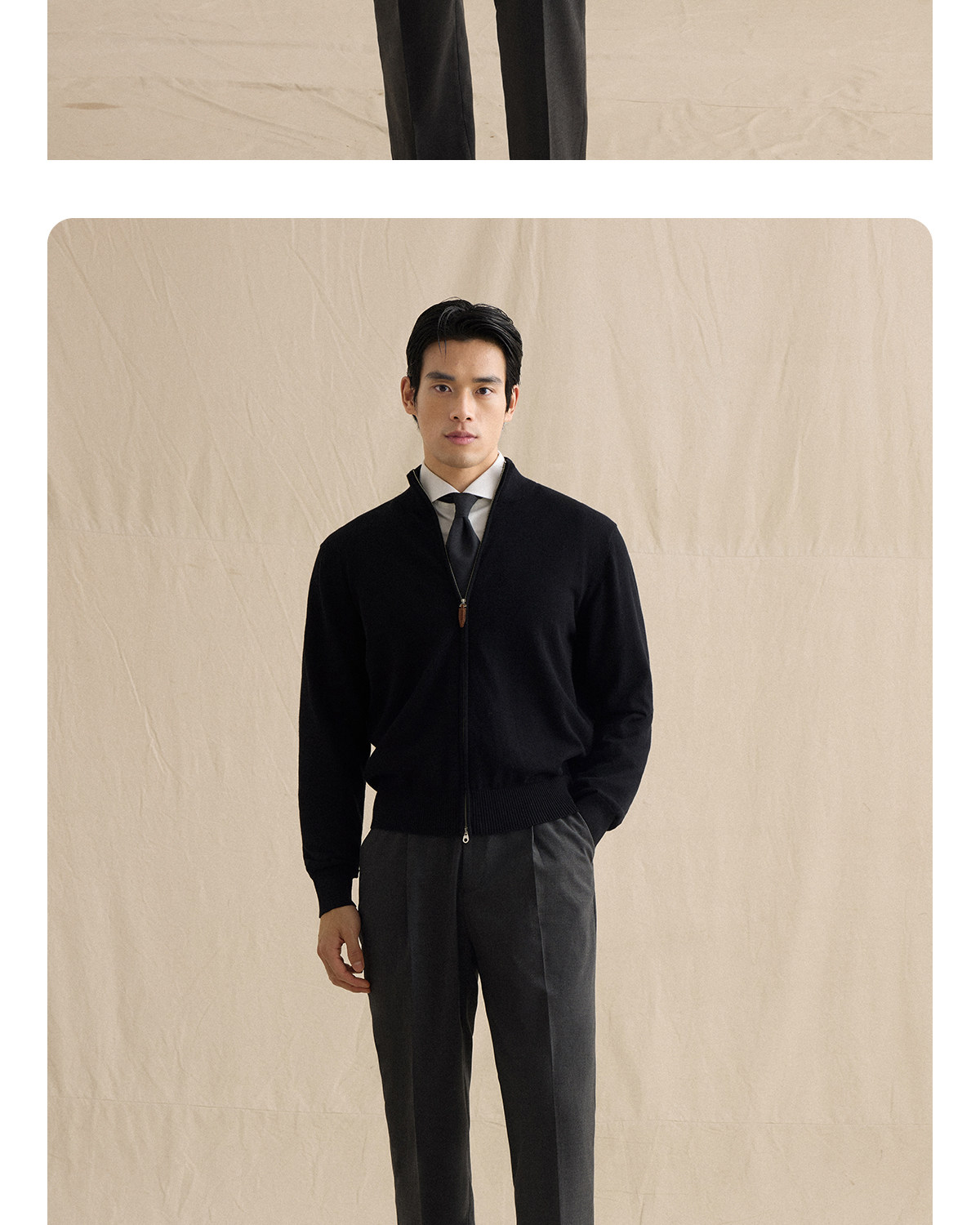 CULTUM Cotton-Cashmere Double-Zip Knit Cardigan