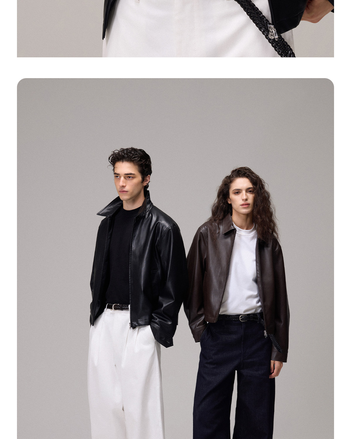 CULTUM Cropped Zip-Up PU Jacket