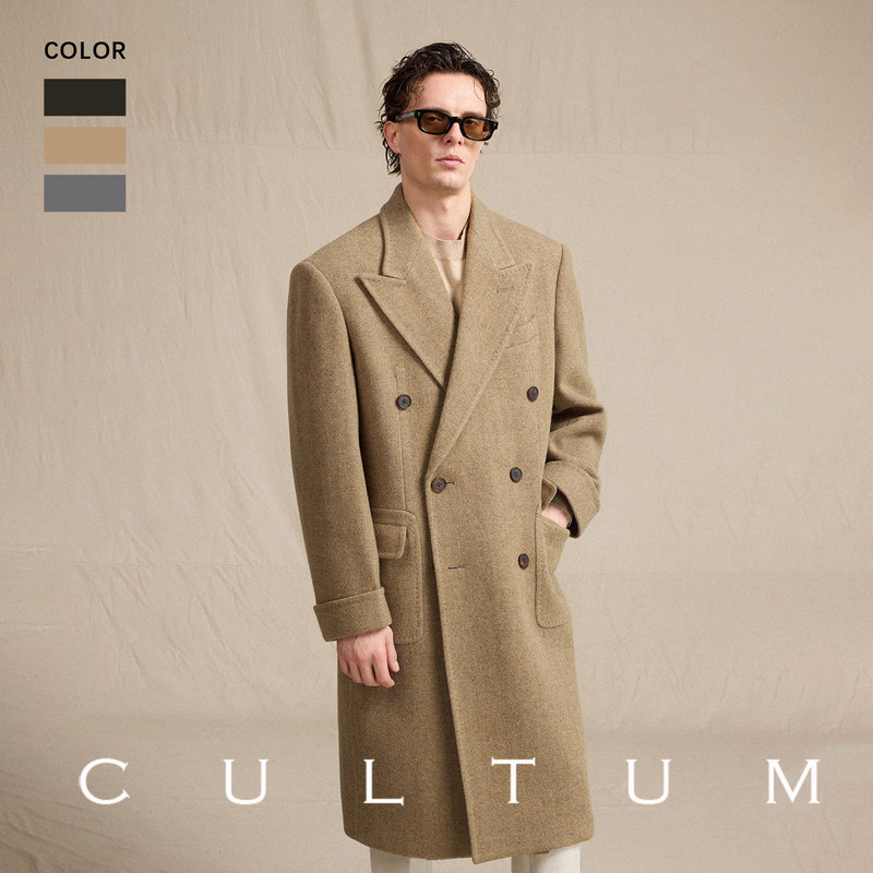 【High Weight 100% Wool】Cultum King Edition Polo Coat Double-Breasted Herringbone Woolen Jacket for Men 【High Weight 100% Wool】Cultum King Edition Polo Coat Double-Breasted Herringbone Woolen Jacket for Men