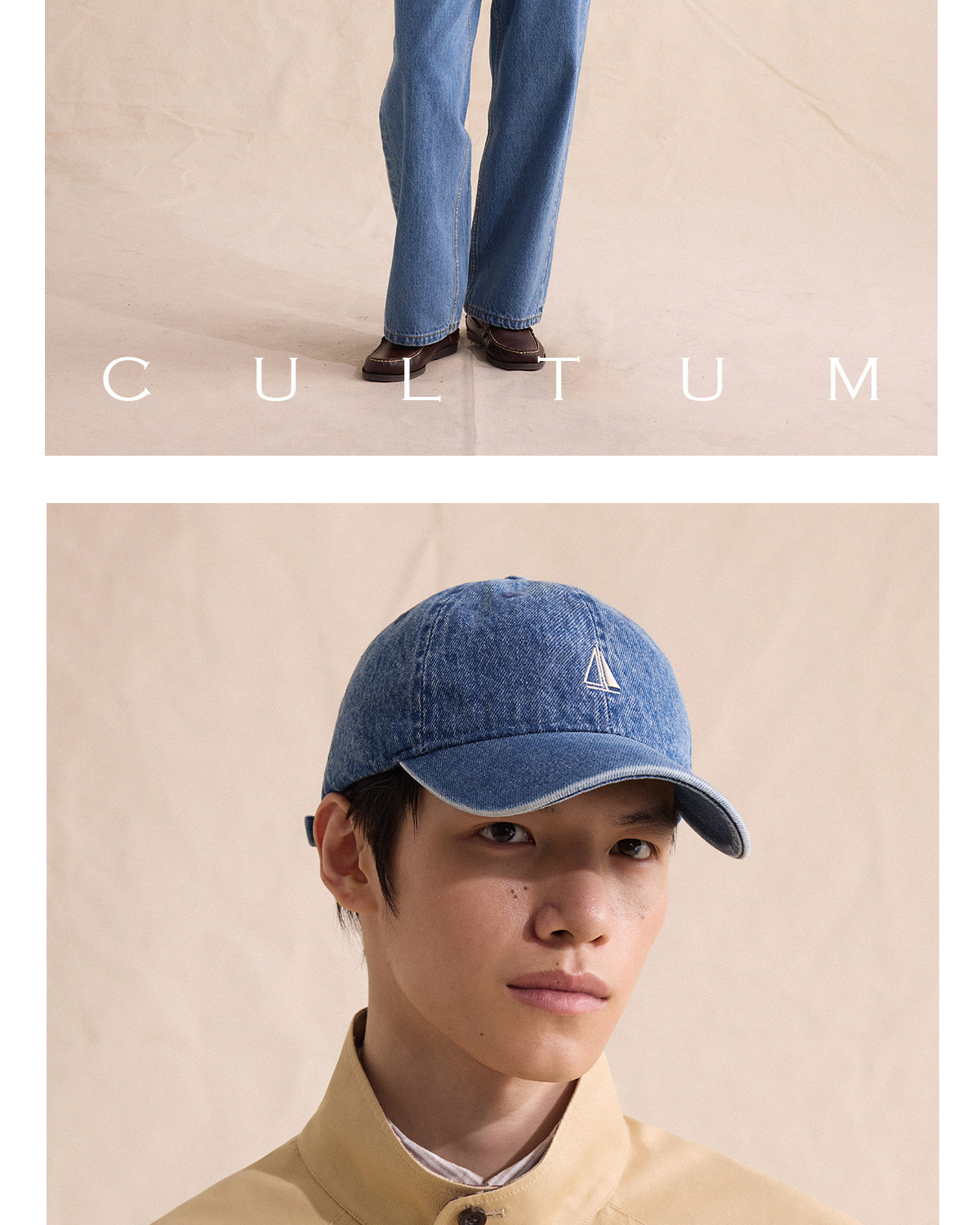 CULTUM Retro Denim Embroidered Baseball Cap