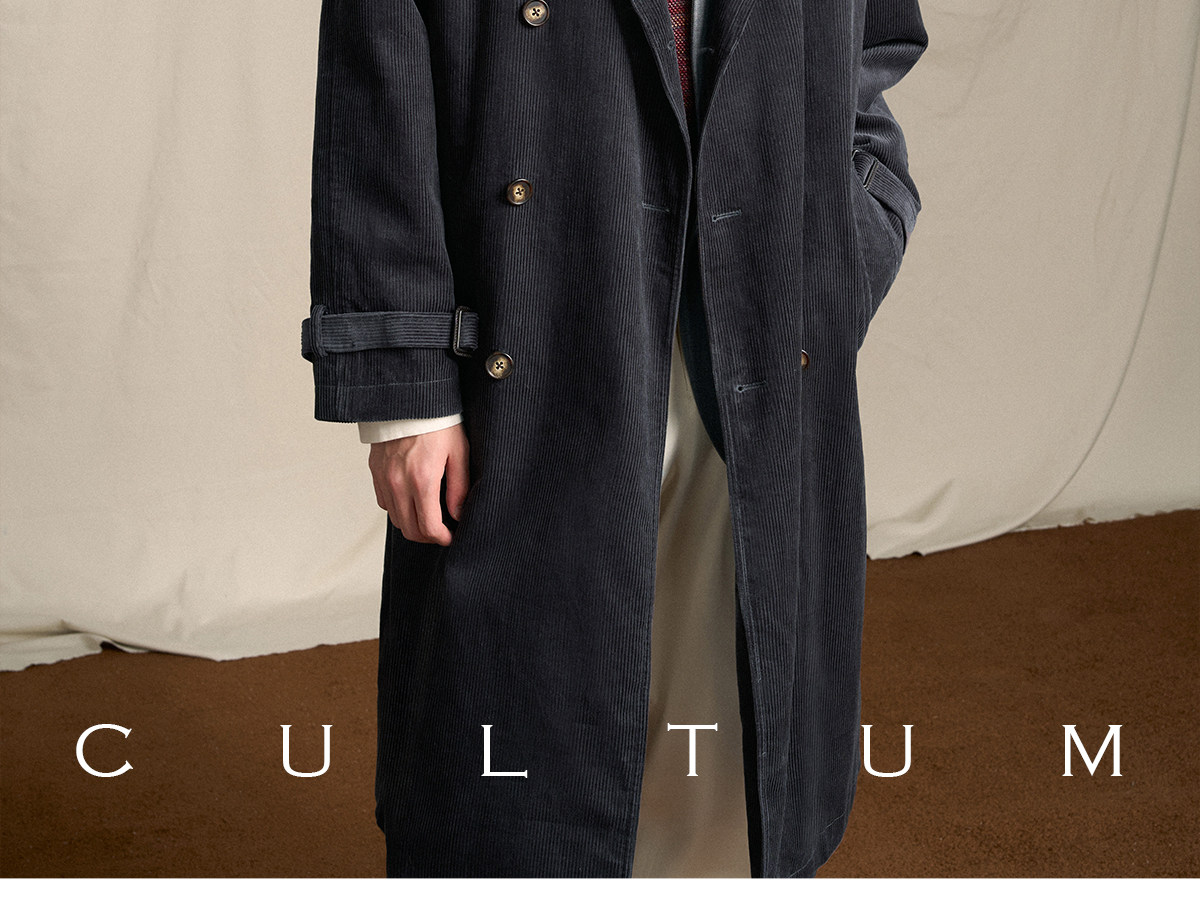 CULTUM Mid-Length Double-Breasted Trench Coat