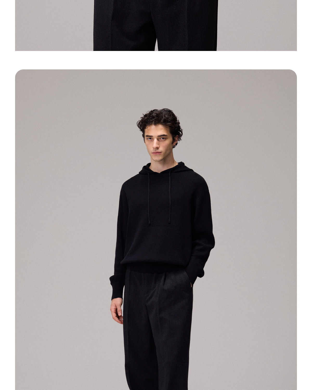 CULTUM Loose Hooded Knit Sweatshirt 685g