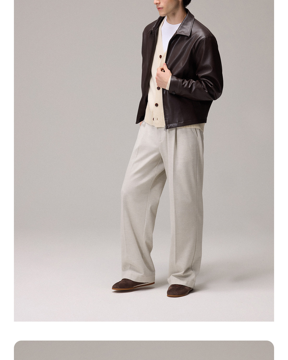 CULTUM Cropped Zip-Up PU Jacket