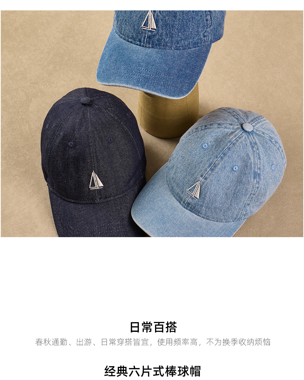 CULTUM Retro Denim Embroidered Baseball Cap