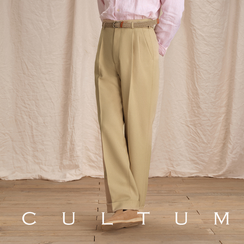 【Long-Lasting Shape Retention】Cultum Fine Twill Double-Pleated Men's Dress Pants, Vintage Casual Hollywood Trousers 【Long-Lasting Shape Retention】Cultum Fine Twill Double-Pleated Men's Dress Pants, Vintage Casual Hollywood Trousers